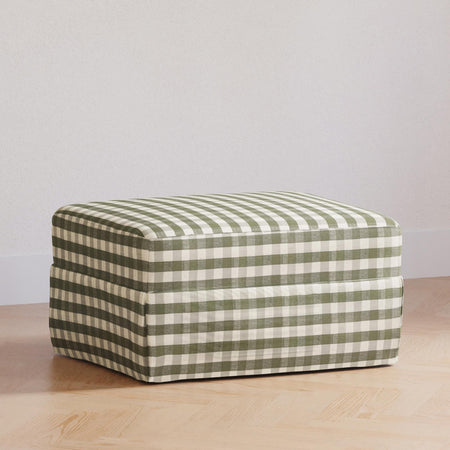 Crawford Gliding Ottoman Ottomans Namesake Moss Green Gingham