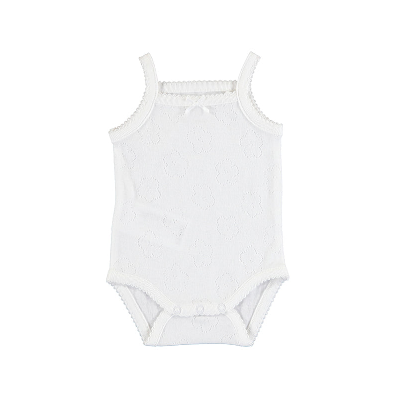 Basic Bodysuit with Straps - White