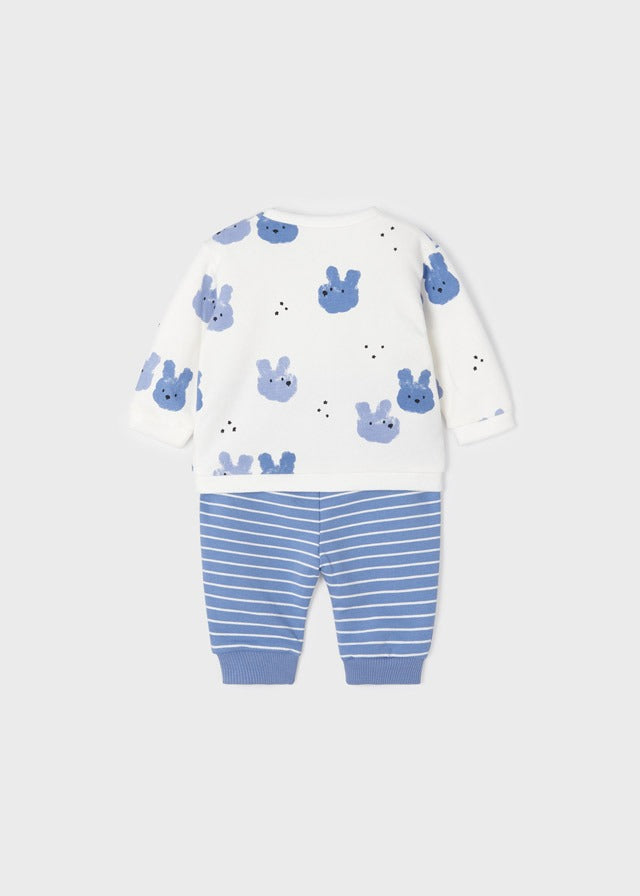 Blue Ice 2 Piece Knitted Set - White Top Clothing - Infant Mayoral