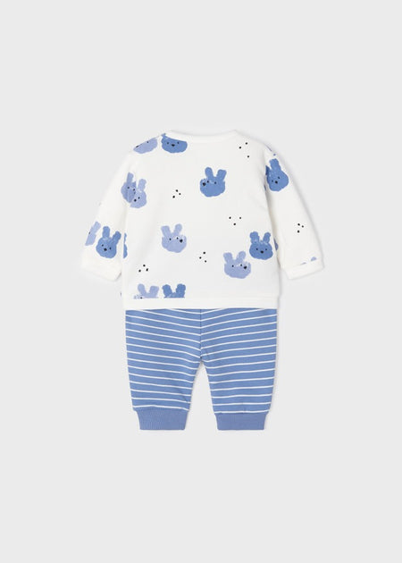 Blue Ice 2 Piece Knitted Set - White Top Clothing - Infant Mayoral