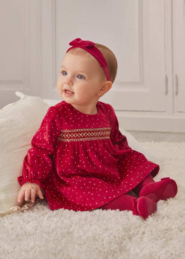 Mayoral Red Velvet Dress 6-9 Months
