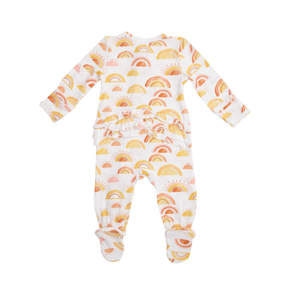 Rise & Shine Ruffle Zipper Footie