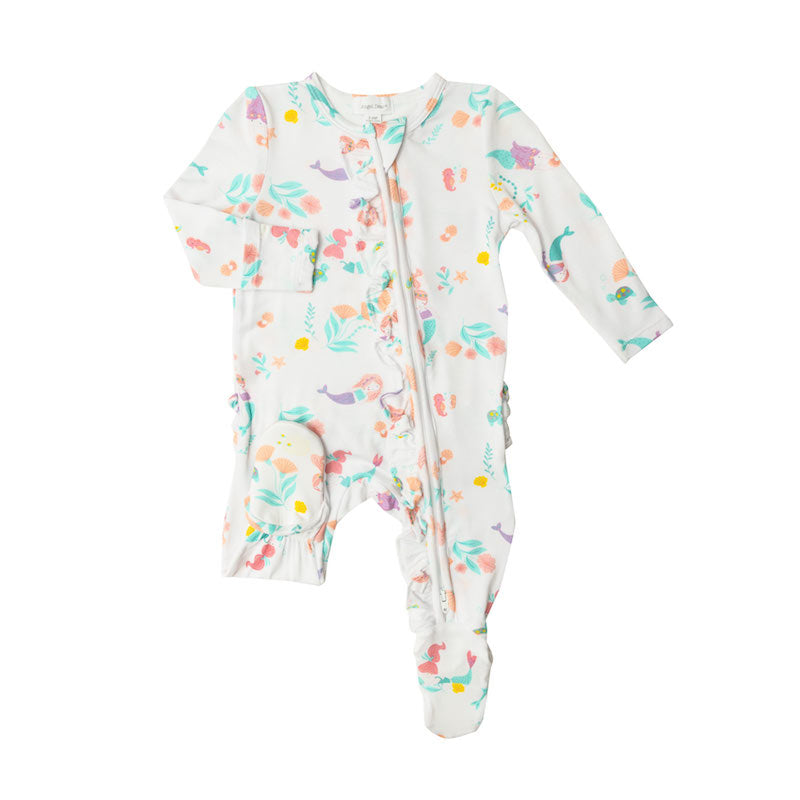 Mermaids 2 Way Zipper Ruffle Footie