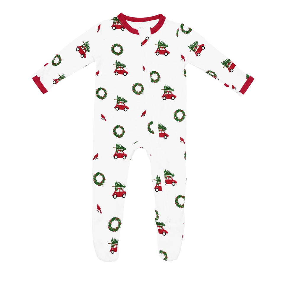 Wreath Zipper Footie