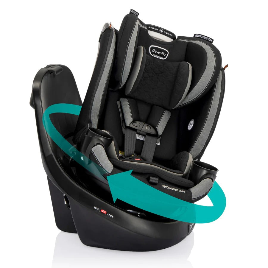 evenflo everyfit all in one convertible car seat Evenflo Revolve360 Slim 2-in-1 Rotational Car Seat with Quick Clean Cover (Salem Black)