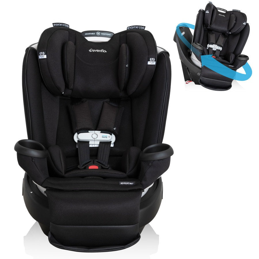 Evenflo Gold Revolve360 Extend All-in-One Rotational Car Seat with SensorSafe (Onyx)