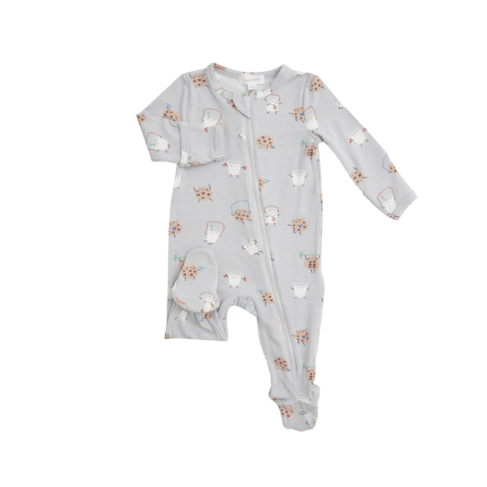 Cookies And Milk Zipper Footie