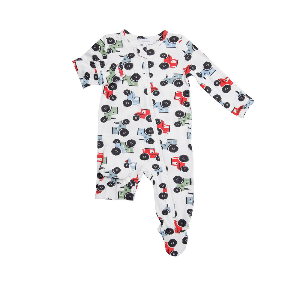 Tractors Zipper Footie