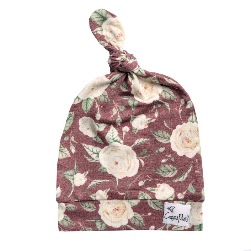 Copper Pearl Scarlet Top Knot Hat - 0-4 Months