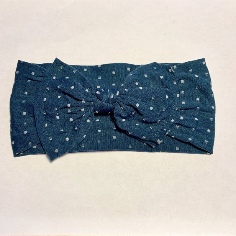 Sugar + Maple Baby Classic Dots Bow Headband - Peacock