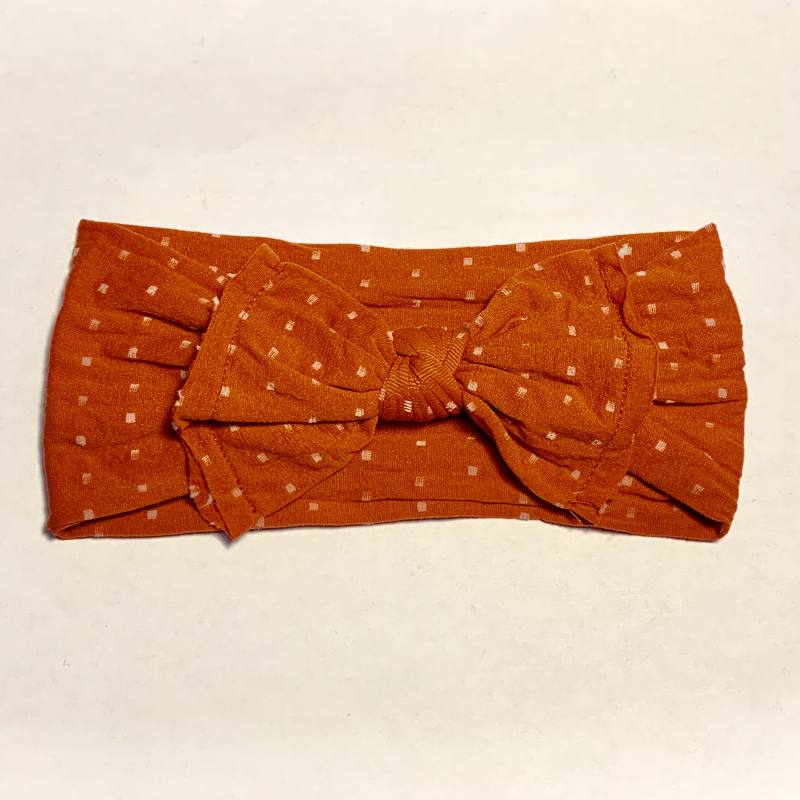 Sugar + Maple Baby Classic Dots Bow Headband - Rust
