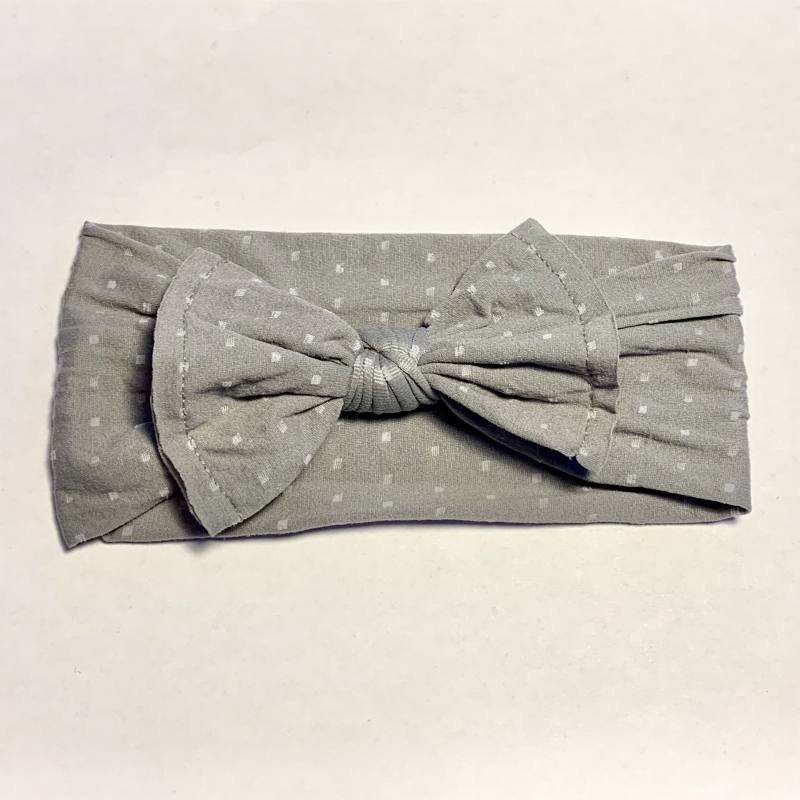 Sugar + Maple Baby Classic Dots Bow Headband - Silver