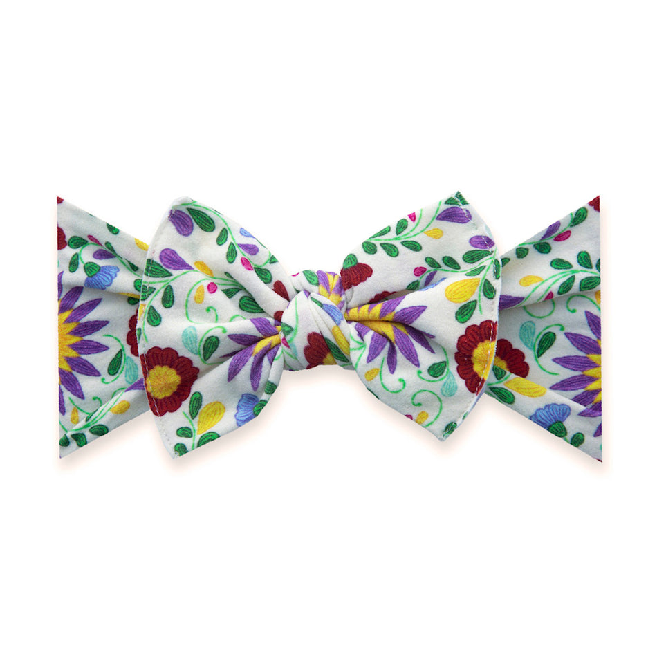 Baby Bling Bows Printed Knot Deflores White