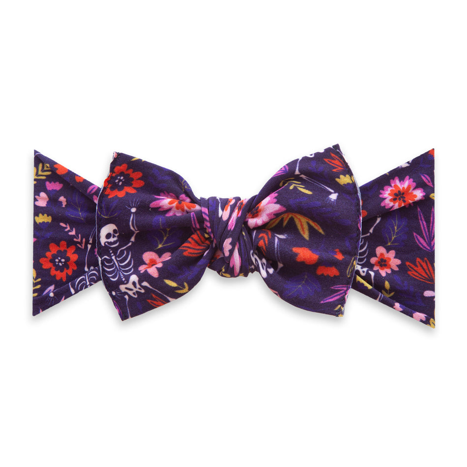 Baby Bling Bows Printed Knot Headband in Dancing Skeleton