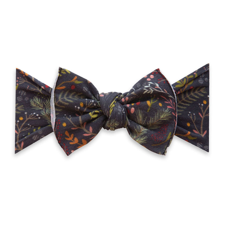 Baby Bling Bows Printed Knot Headband - Black Pine