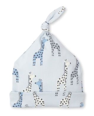 Giraffes Multi Blue Print Hat