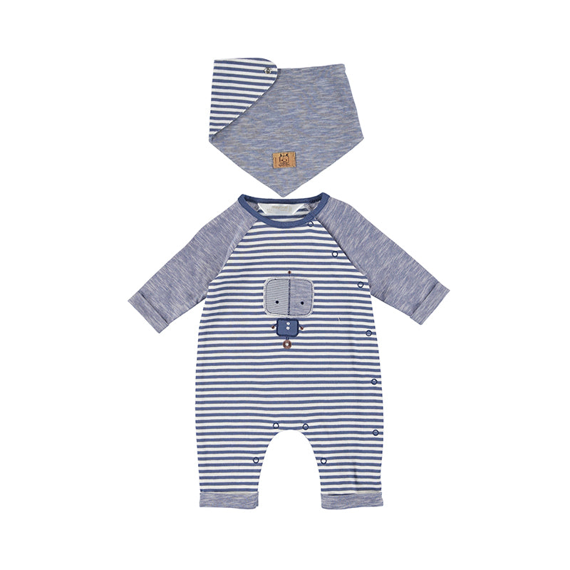 Knit Bodysuit w/ Bandana Bib - Night