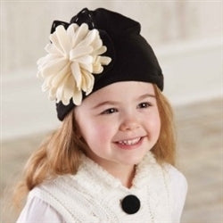 Mud Pie Tres Jolie Flower Hat, Black