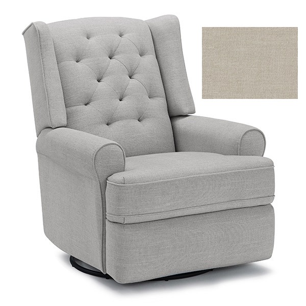 Best Chairs Kendra Tufted Swivel Glider Recliner - Linen