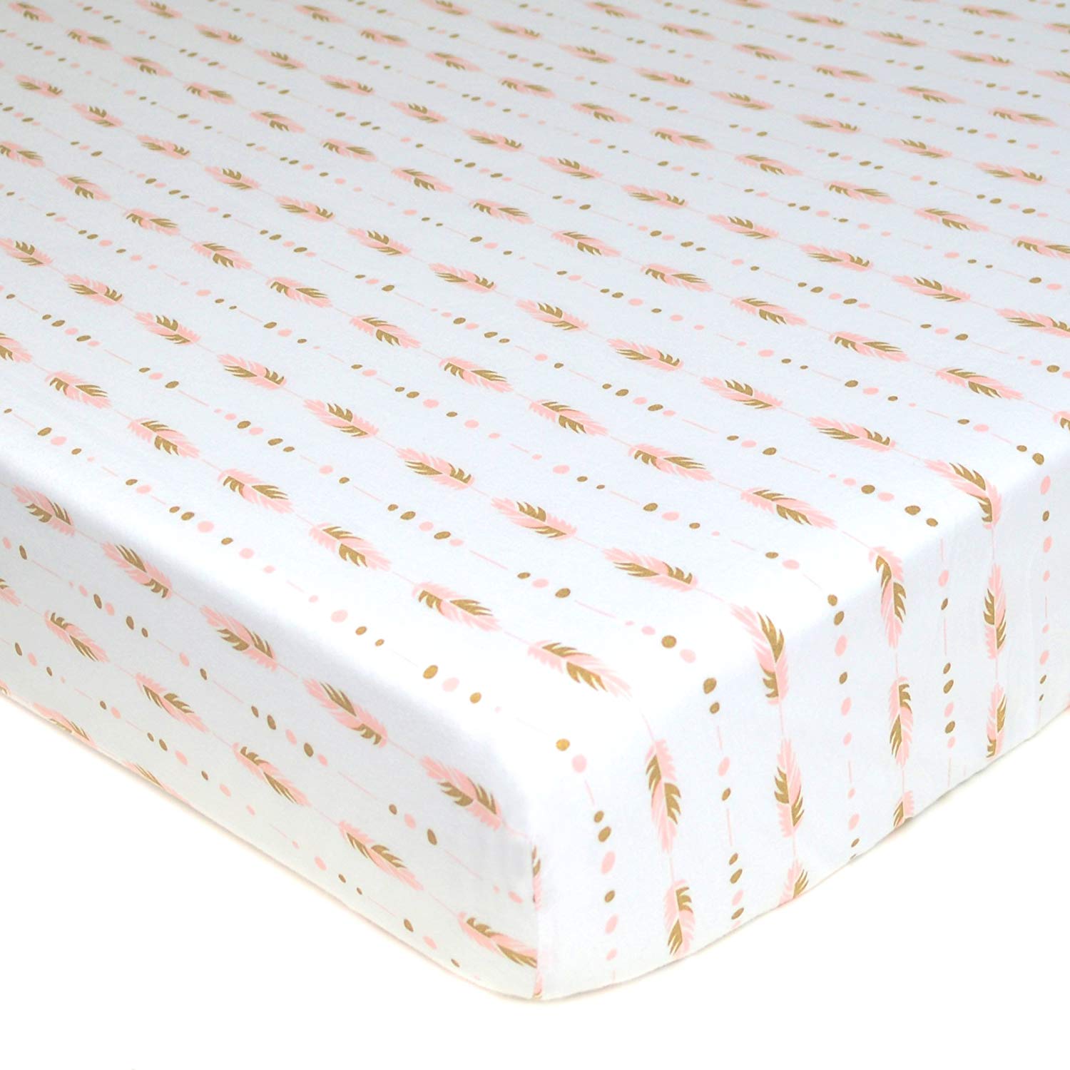 American Baby Company Knit Jersey Crib Sheet - Gold / Pk Feather