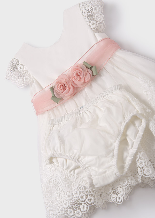 Abel & Lula Guipure Tulle Embroidered Dress - 24 Months