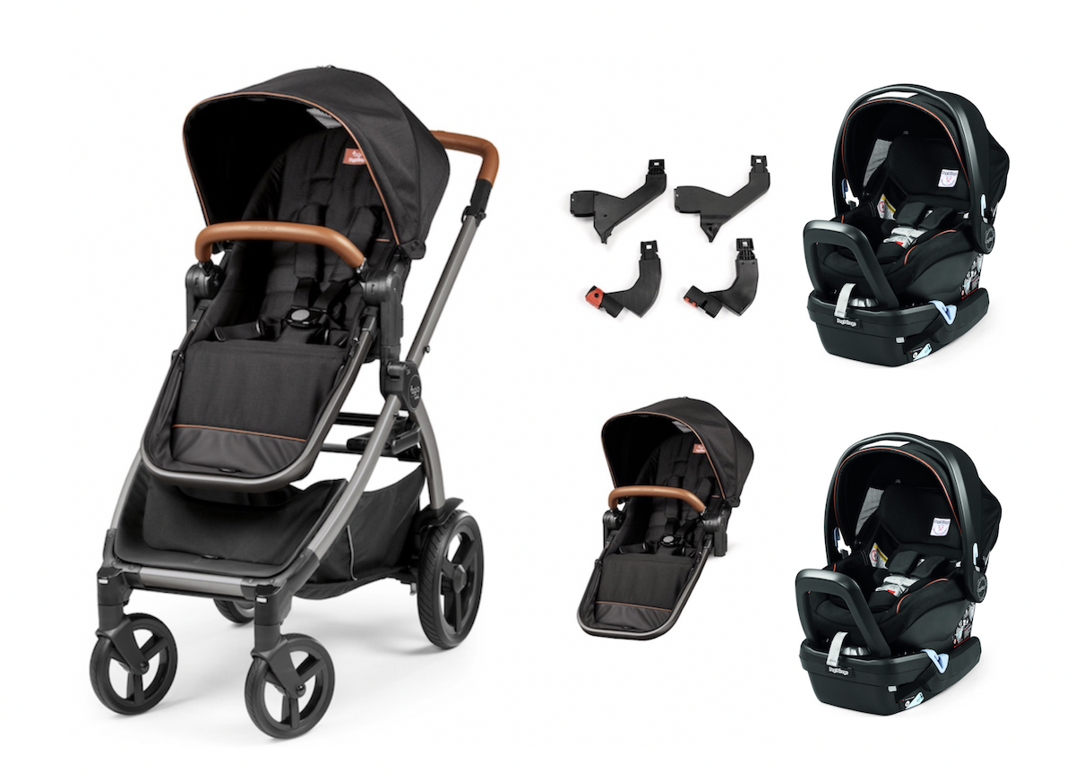 Agio Baby Z4 Twin Double Stroller Travel System - Agio Black