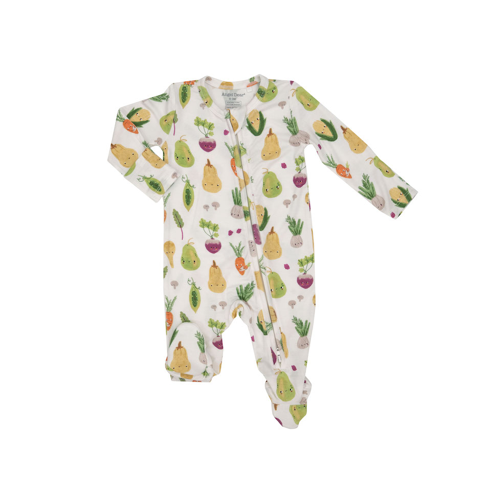 Angel Dear Baby Vegetables 2 Way Zipper Footie - 6-9 Months