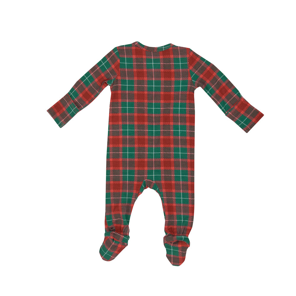 Angel Dear Holiday Plaid Footie - 0-3 Months