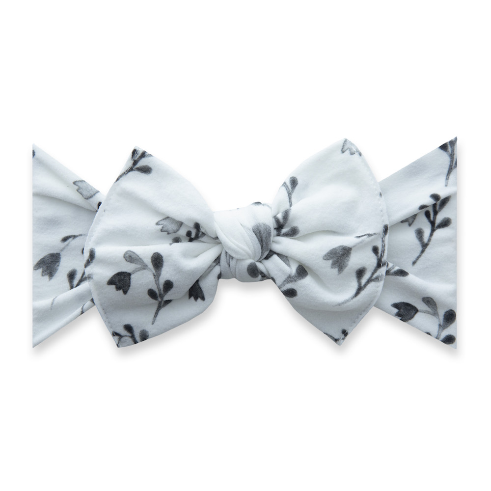 Baby Bling Bows Printed Knot Black Tulips