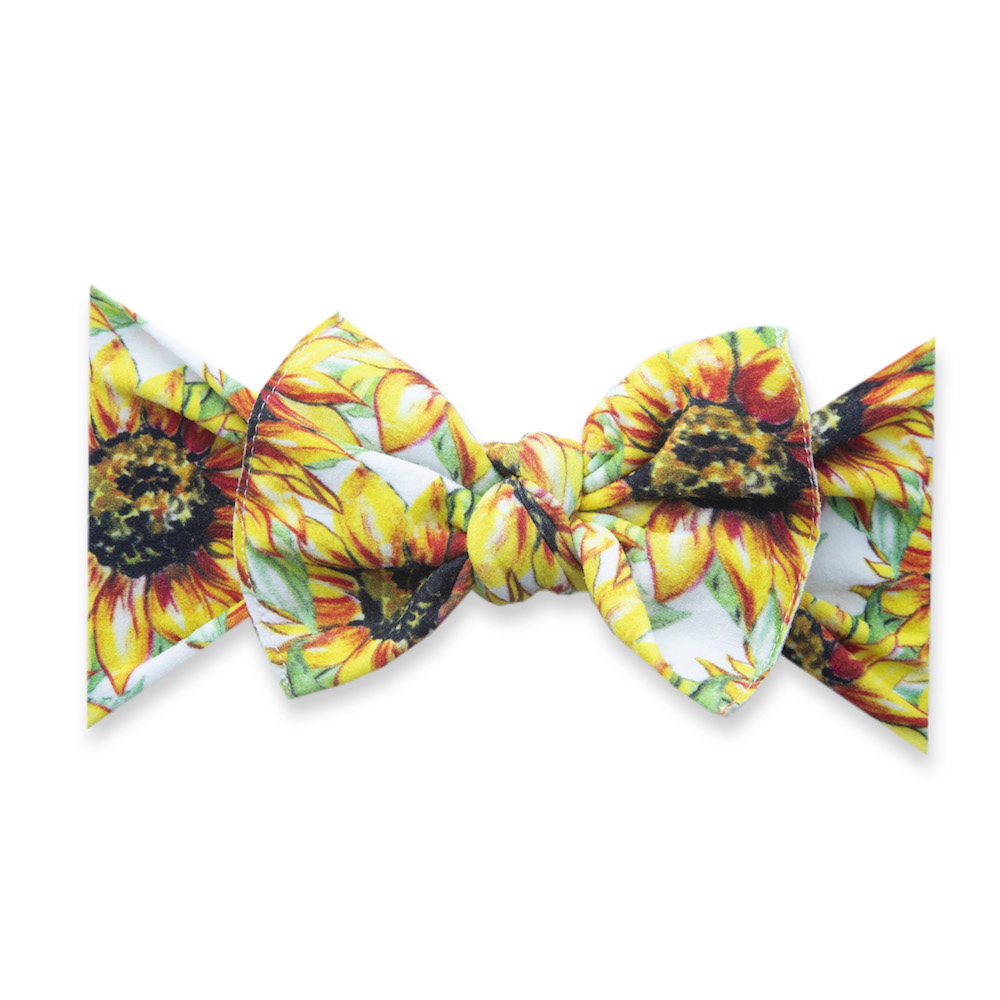 Baby Bling Bows Printed Knot Golden Sunflowers
