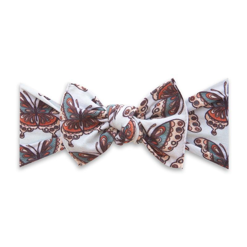Baby Bling Bows Printed Knot Headband - Vintage Butterfly