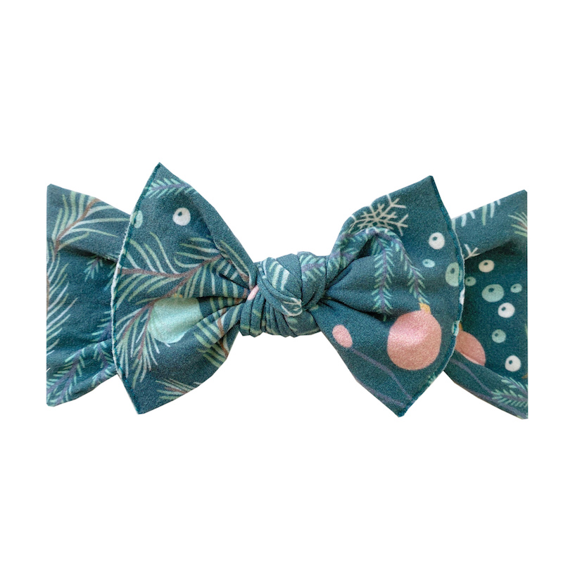 Baby Bling Bows Printed Knot Headband - Winter Bauble