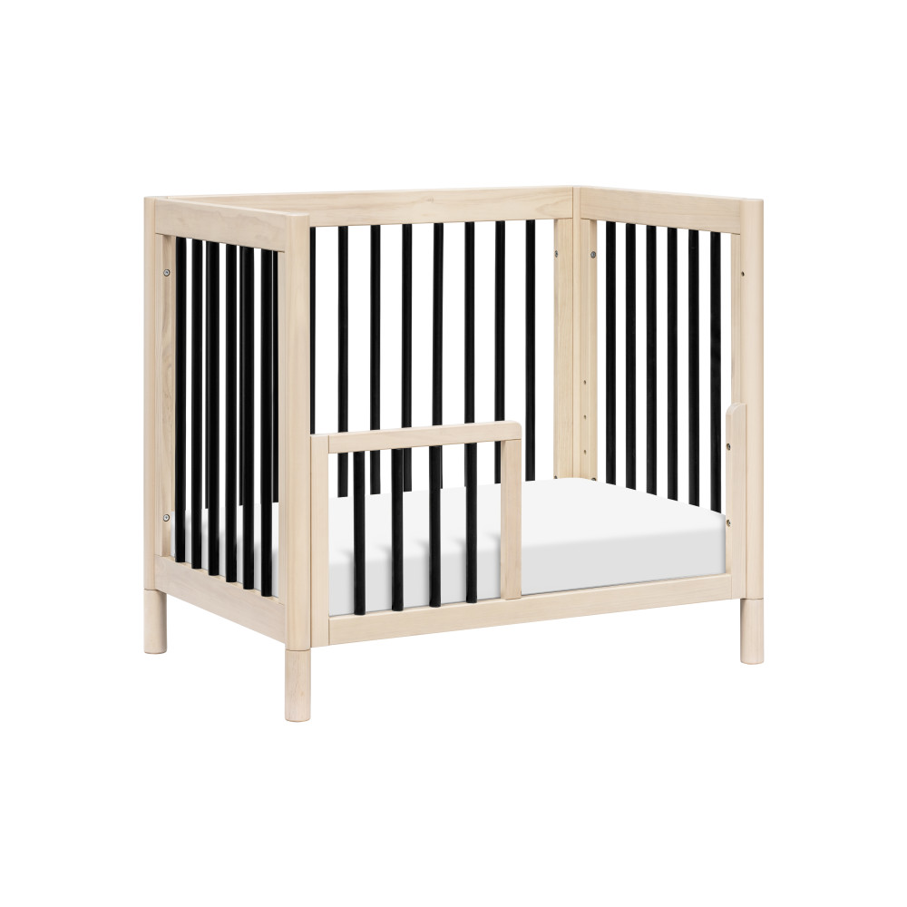 BabyLetto Gelato Mini Crib in Washed Natural / Black