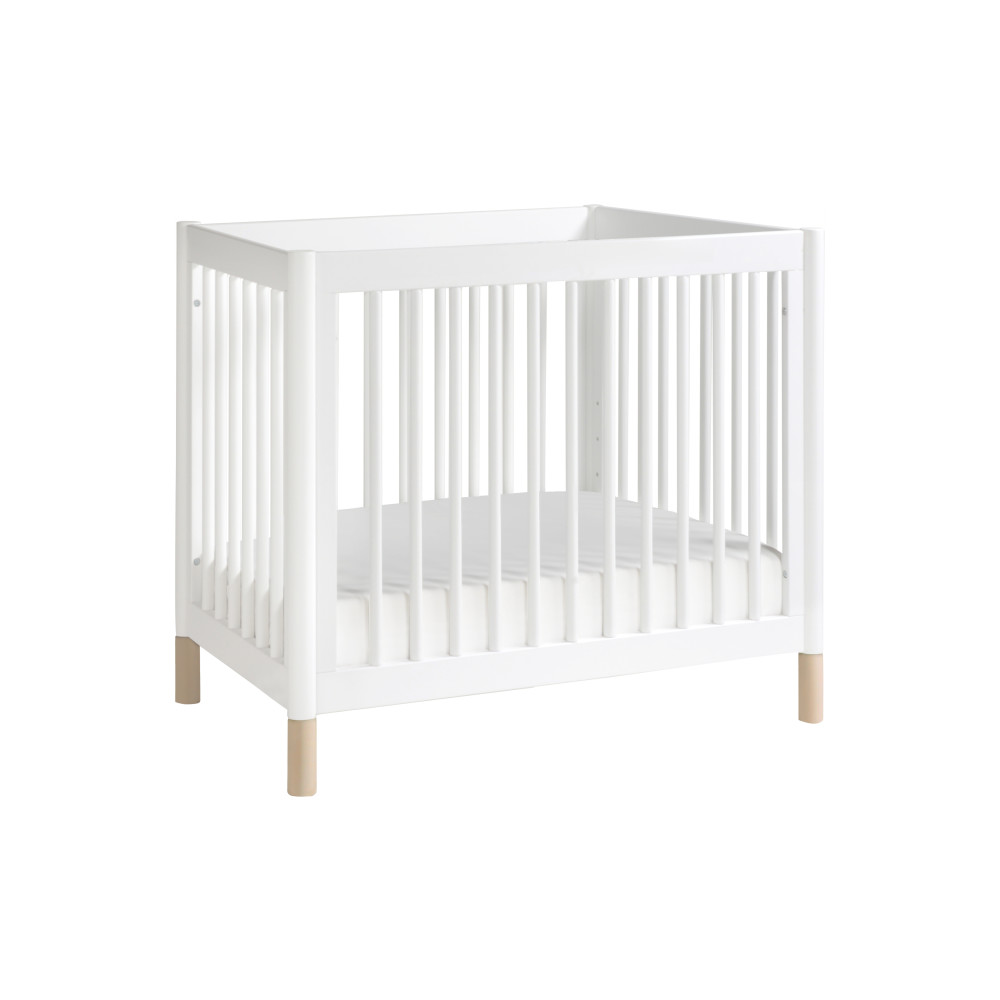 BabyLetto Gelato Mini Crib in White with Natural Feet