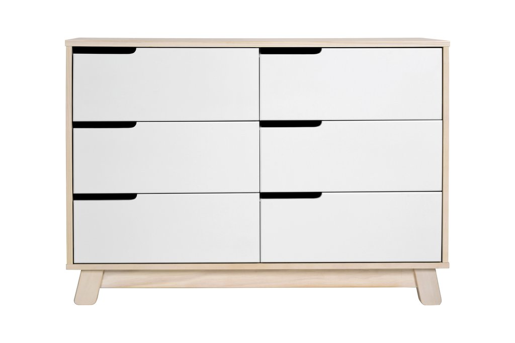 BabyLetto Hudson 6 Drawer in Washed Natural and White