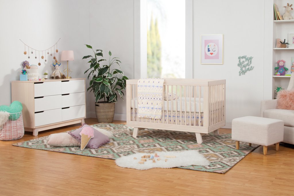 BabyLetto Hudson 6 Drawer in Washed Natural and White