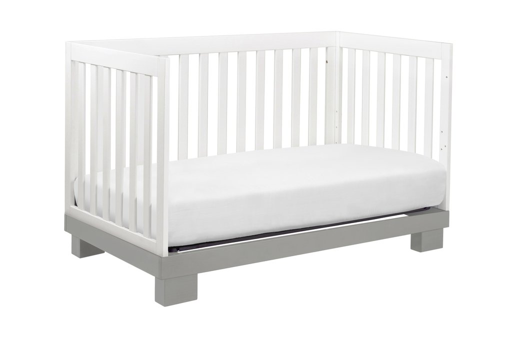 BabyLetto Modo 3-in-1 Convertible Crib - Grey / White