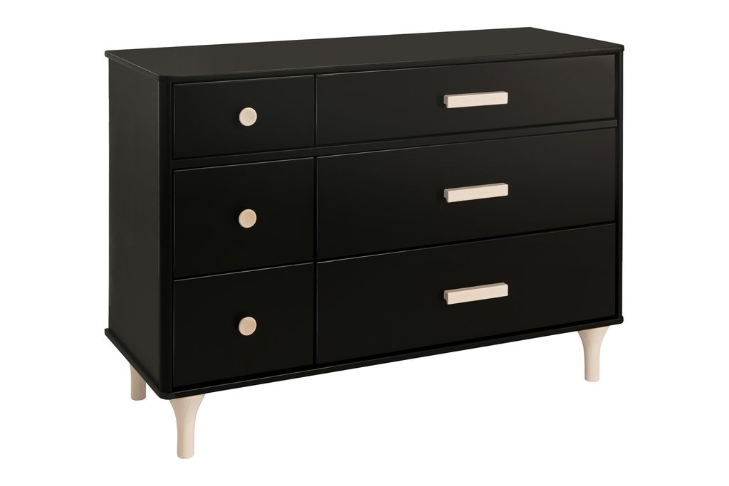 BabyLetto Lolly 6 Drawer Dresser in Black / Washed Natural