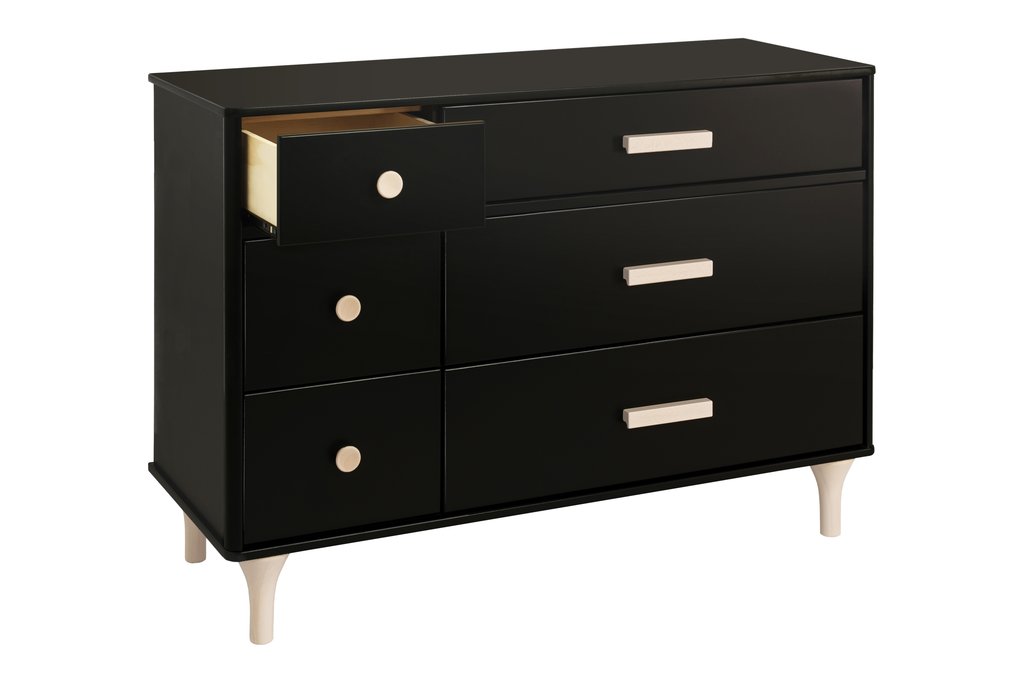 BabyLetto Lolly 6 Drawer Dresser in Black / Washed Natural