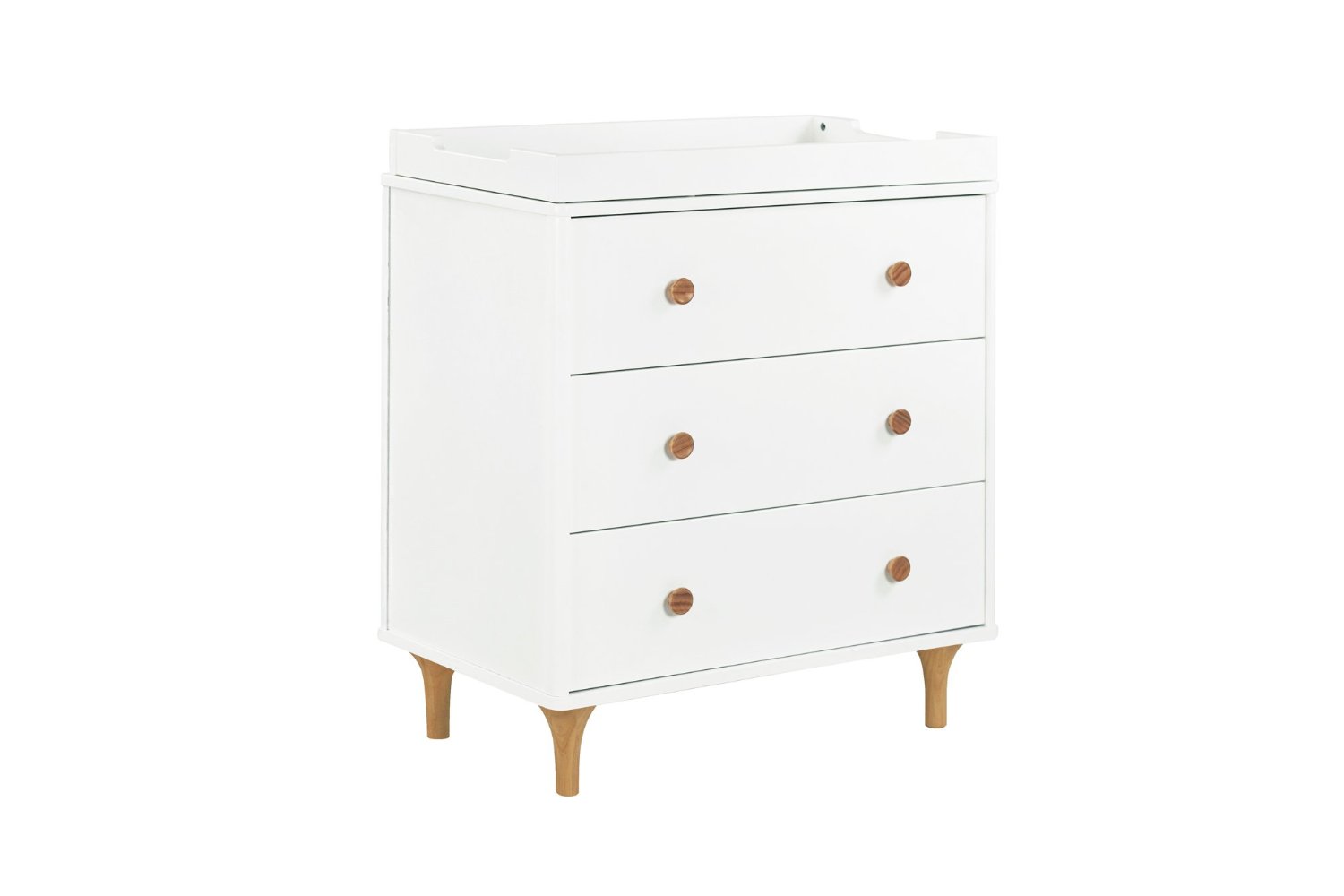 BabyLetto Lolly 3 Drawer Dresser Changer, White and Natural
