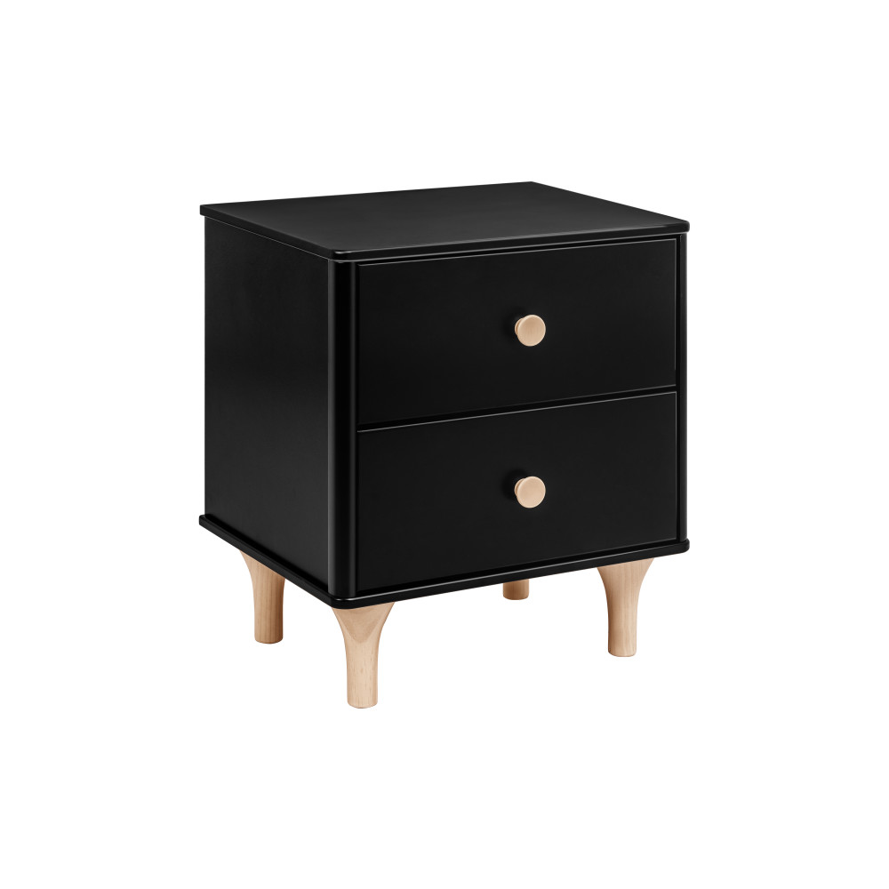 BabyLetto Lolly Nightstand w/ USB Port - Black / Washed Natural