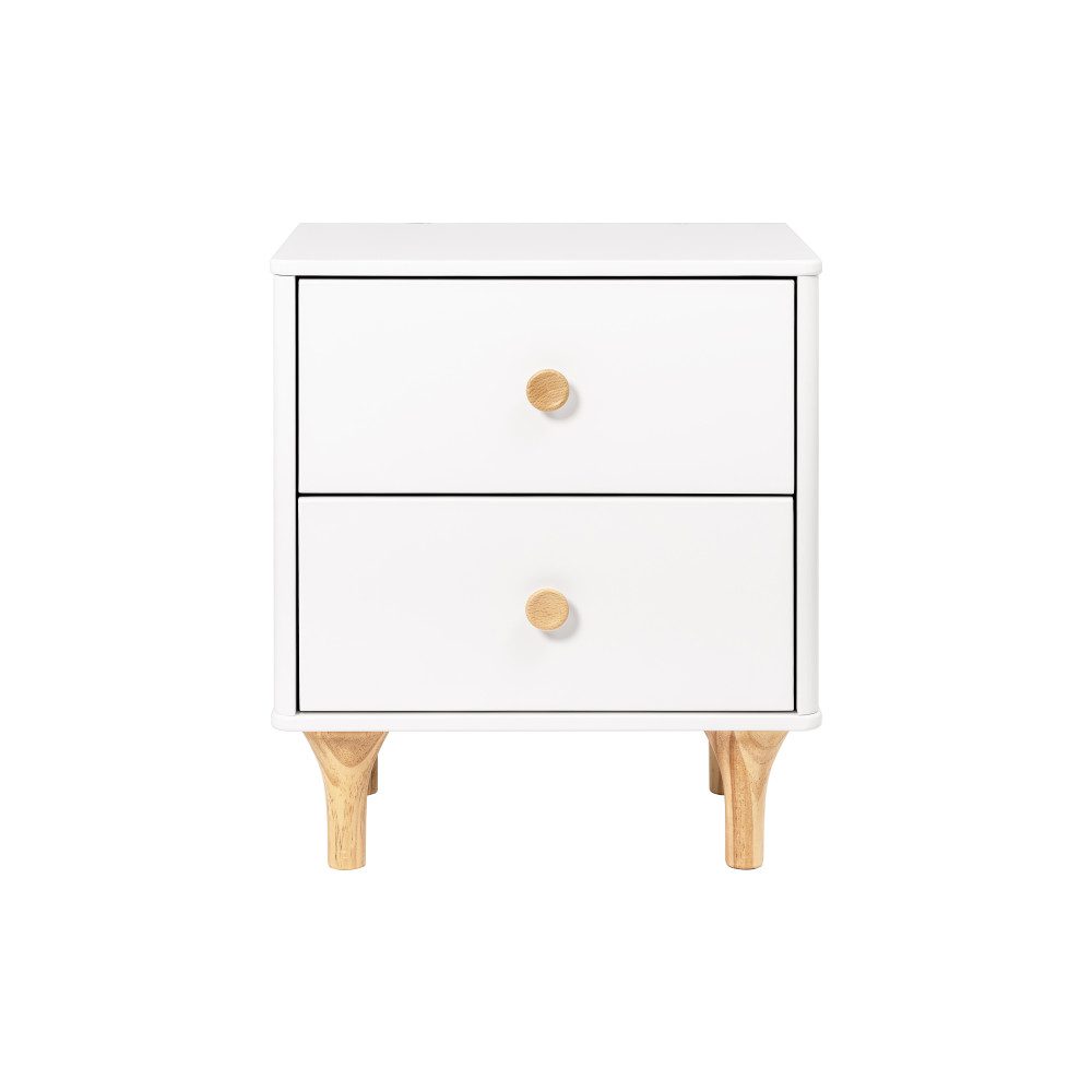 BabyLetto Lolly Nightstand with USB Port - White / Natural