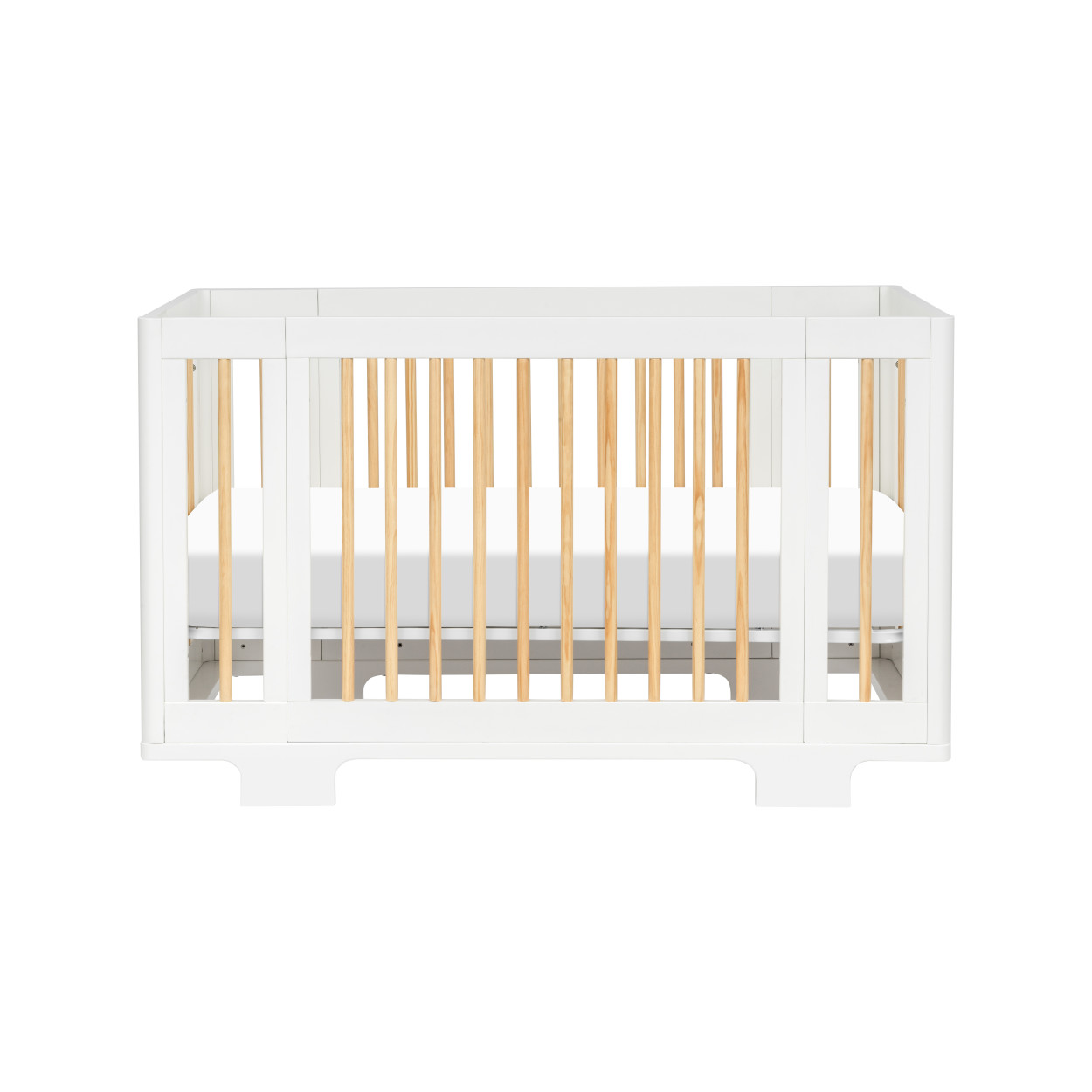 BabyLetto Yuzu 8-in-1 Convertible Crib - White/Natural