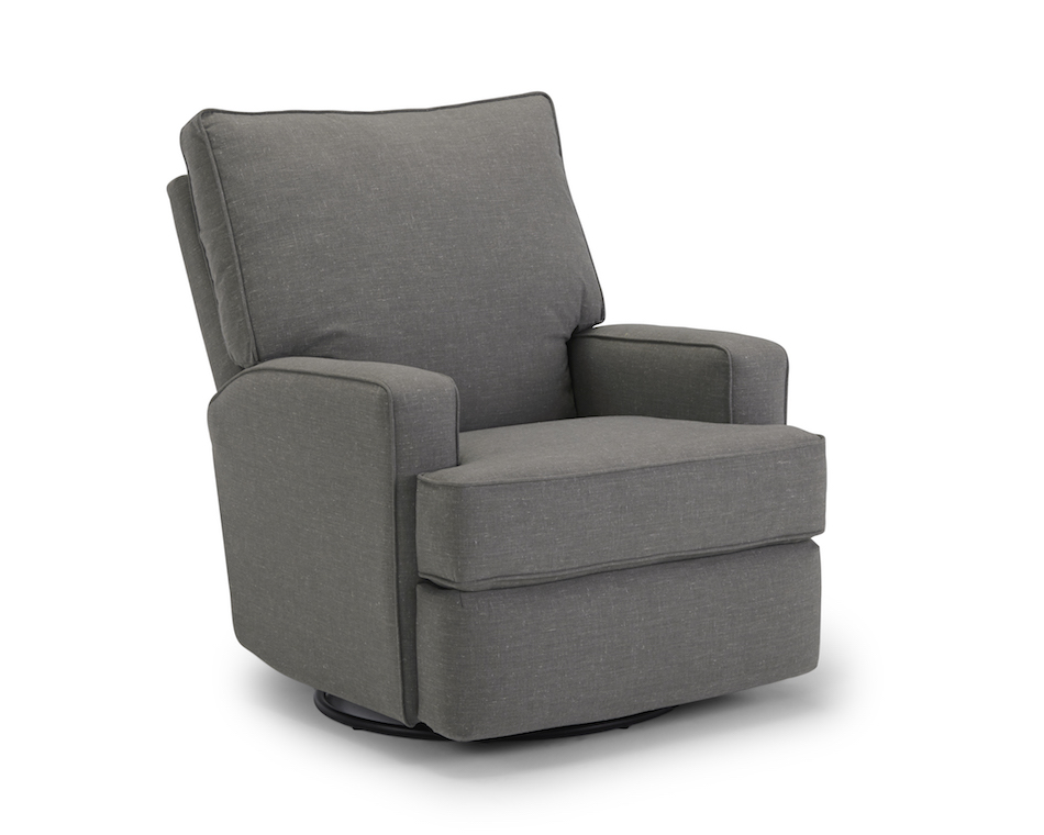 Best Chairs Kersey Swivel Glider Recliner in Charcoal