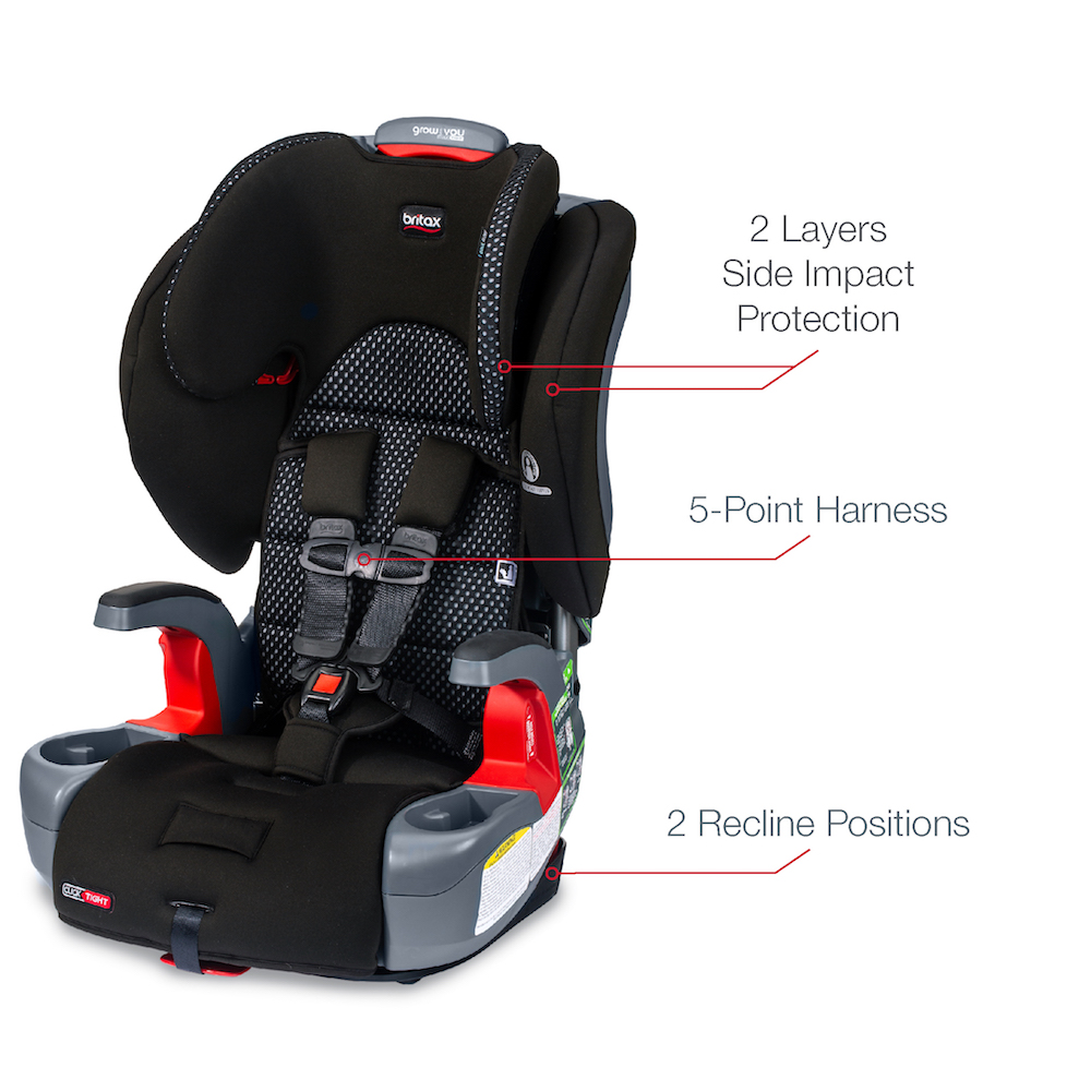 Britax Grow With You ClickTight Booster Seat - Cool Flow Grey