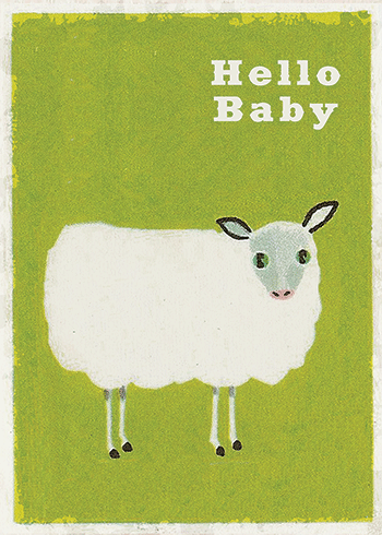 Calypso Alpha Lamb Baby Shower Card