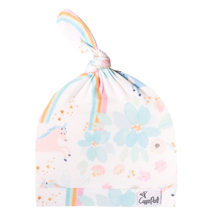 Copper Pearl Whimsy Top Knot Hat - 0-4 Months