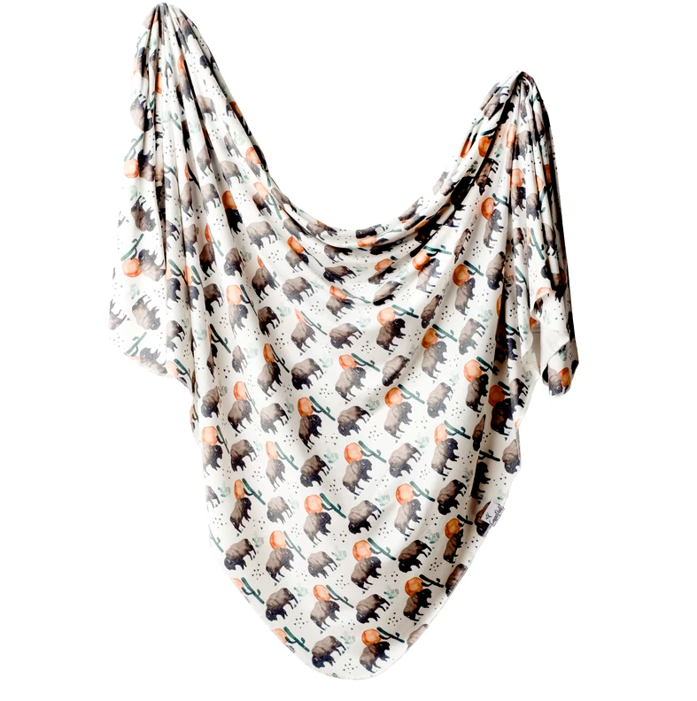 Copper Pearl Bison Knit Swaddle Blanket