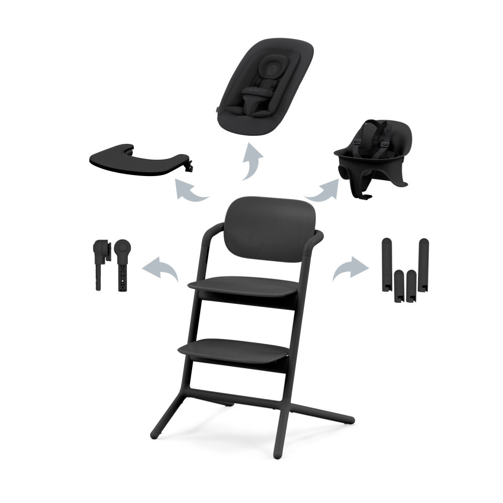Cybex LEMO 2 High Chair 4-in-1 Set - Stunning Black