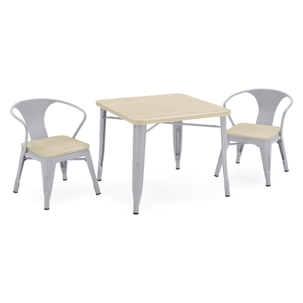 Delta Children Bistro Table & Chair Set - Grey / Natural